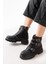 508-3039 Siyah Toka Aksesuarlı Fermuarlı Günlük Kadın Bot 2