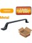 50 Adet Havai Düz Siyah Metal Mobilya Kulbu 160 mm 2