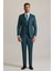 Erkek Yeşil Slim Fit Sivri Yaka Yelekli %100 Yün Takım Elbise 1