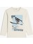 Kayak Baskılı T-Shirt Uzun Kollu Bisiklet Yaka Pamuklu 1
