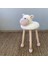 Hayvan Figürlü Ahşap Amigurumi Çocuk Taburesi Kuzu 5