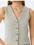Dokulu Düğmeli V Yaka Yelek 5