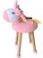 Hayvan Figürlü Ahşap Amigurumi Çocuk Taburesi Unicorn 3