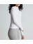 Beyaz Darkalıp Slimfit Soft Touch Mock Neck Finger Detail Parmak Detaylı Tesettür Body 4