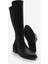 Kadın Lastikli Dizaltı Çizme Suni Deri 3 cm Topuk 7