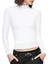 Beyaz Darkalıp Slimfit Soft Touch Interlok Penye Kumaş Basic Yarım Balıkçı Bluz 1
