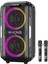 W-Kıng T9PRO Çift Mikrofonlu Bluetooth Hoparlör 250W Işıklı Karaoke Partybox Ipx5 Kablosuz Ses Bombası Siyah 1