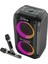 W-Kıng T9PRO Çift Mikrofonlu Bluetooth Hoparlör 250W Işıklı Karaoke Partybox Ipx5 Kablosuz Ses Bombası Siyah 2