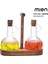 Mien Bambu Standtlı 2'li Borosilikat Yağdanlık Seti - 300 ml 3