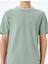 Dokulu Kısa Kollu Yaka Detaylı Pamuk Karışımlı Bisiklet Yaka Slim Fit T-Shirt 5