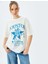 Slogan Baskılı Bisiklet Yaka Kısa Kollu T-Shirt 2