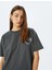Bisiklet Yaka Arkası Kuru Kafa Baskılı Oversize Kısa Kollu T-Shirt 1