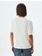 Oversize T-Shirt Kedi Baskılı Bisiklet Yaka Kısa Kollu Pamuklu 4