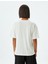 Oversize T-Shirt Kolej Baskılı Bisiklet Yaka Kısa Kollu Pamuklu 4