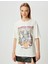 Oversize T-Shirt Baskılı Bisiklet Yaka Kısa Kollu Pamuklu 3