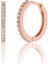 925 Ayar Gümüş Yarım Tur Zirkon Taşlı 13 mm Halka Küpe-Rose 1