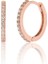 925 Ayar Gümüş Yarım Tur Zirkon Taşlı 15 mm Halka Küpe-Rose 1