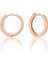 925 Ayar Gümüş Yarım Tur Zirkon Taşlı 15 mm Halka Küpe-Rose 2
