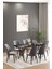 Will Siyah 80X140 Sabit Mutfak Masası Yemek Masası Masa Sandalye Takımı 6 Gri Sandalye 1