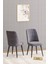 Will Siyah 80X140 Sabit Mutfak Masası Yemek Masası Masa Sandalye Takımı 6 Gri Sandalye 2