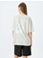 Arkası Baskılı Sloganlı Bisiklet Yaka Kısa Kollu Oversize T-Shirt 4