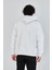 Unisex Tam Fermuarlı Kapşonlu Sweatshirt - Beyaz 2
