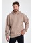 Bafatex Erkek Oversize 3 Iplik Kapşonlu Sweatshirt Krem 4