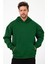 Bafatex Erkek Oversize 3 Iplik Kapşonlu Sweatshirt Yeşil 2