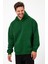 Bafatex Erkek Oversize 3 Iplik Kapşonlu Sweatshirt Yeşil 3