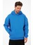 Bafatex Erkek Oversize 3 Iplik Kapşonlu Sweatshirt Mavi 1
