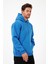 Bafatex Erkek Oversize 3 Iplik Kapşonlu Sweatshirt Mavi 4