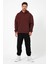 Bafatex Erkek Oversize 3 Iplik Kapşonlu Sweatshirt Kahverengi 2