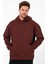 Bafatex Erkek Oversize 3 Iplik Kapşonlu Sweatshirt Kahverengi 3