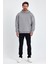 Bafatex Erkek Oversize 3 Iplik Kapşonlu Sweatshirt Gri 2