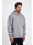 Bafatex Erkek Oversize 3 Iplik Kapşonlu Sweatshirt Gri 4