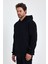 Bafatex Erkek Oversize 3 Iplik Kapşonlu Sweatshirt Siyah 4