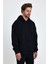 Bafatex Erkek Oversize 3 Iplik Kapşonlu Sweatshirt Siyah 5