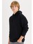 Boxy Fit Kapüşonlu Basic Düz Sweatshirt D0852AX24AU 1