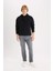 Boxy Fit Kapüşonlu Basic Düz Sweatshirt D0852AX24AU 2