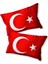 Türk Bayrak'lı Dijital Baskılı Kırmızı Araç Seyahat Boyun Yastığı | 2'li Set 1