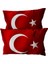 Türk Bayrak'lı Dijital Baskılı Kırmızı Araç Seyahat Boyun Yastığı | 2'li Set 2
