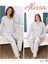 The Alpali Alissa 6127 Kadın Gri Puanlı Uzun Kol Patlı Pijama Takımı 1