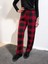 Freshness 801 Bayan Beli Lastikli Ekose Süet Tek Pijama Altı 2