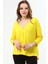 Kadın Oversize Düğmeli Sarı Hırka 2