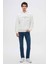 Relaxed Fit Ekru Nakışlı 3 Iplik Kapüşonlu Sweatshirt 4