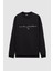 Relaxed Fit Siyah Nakışlı Sweatshirt 5