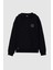 Oversize Siyah Baskılı 3 Iplik Kapüşonlu Sweatshirt 5