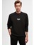 Relaxed Fit Siyah Baskılı Sweatshirt 1