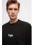 Relaxed Fit Siyah Baskılı Sweatshirt 3