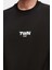 Relaxed Fit Siyah Baskılı Sweatshirt 4